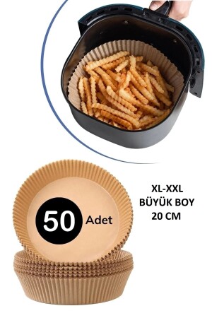 Bamboo Star Airfryer-Backpapier, großes Format, kompatibel mit allen Airfryer-Modellen, 50 Stück – 20 cm (XL-XXL) BKR2050 - 3