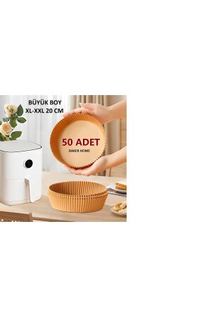 Bamboo Star Airfryer Pişirme Kağıdı, Airfryer Tüm Modellerle Uyumlu Büyük Boy 50 Adet-20 Cm (XL-XXL) BKR2050 - 2