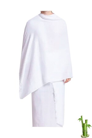 Bambu 100 X 220 Cm Gramajlı Organik 2 Parça Pvc Çantalı yetişkin Ihram Seti - 6