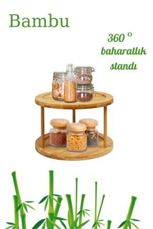 Bambu 360 Dönen Baharatlık Standı, Bambu Döner Stand Bambu Stand 360 - 6