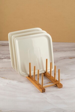 Bambu Ahşap Tabaklık Tabak Standı 27-5cm X 12 Cm - Asya Bazaar