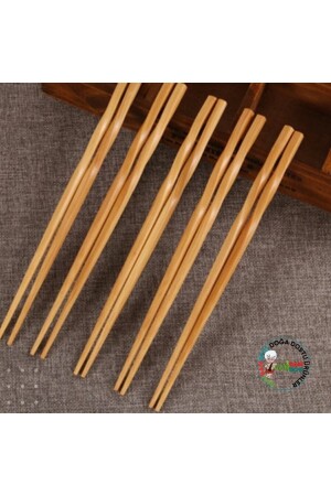 Bambu Chopsticks Yıkanabilir Premium Çin Yemek Çubuğu 10 Çift 24 Cm TYC00751444757 - 1