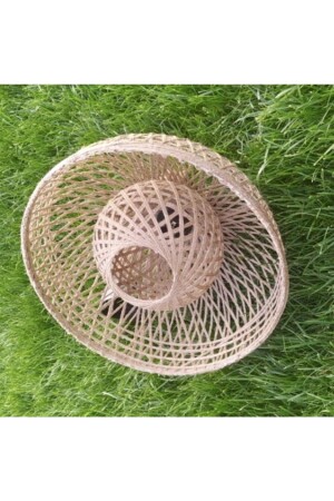 Bambu Hasır Rattan Avize Özel Tasarım Avize 25x20 Cm Duy Dahil MELEK13 - 6