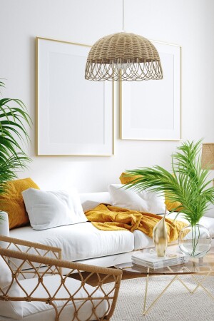 MNZ-Bamboo، Wicker، Rattan Pendant Lamp Chandelier بوهيمية TURAAVİZE001 - Turkish Rattan