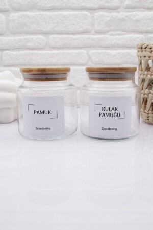 Bambu Kapak Cam Kulak Pamuğu Ve Pamukluk 500ml zeze00055 - 1