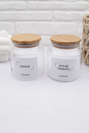 Bambu Kapak Cam Kulak Pamuğu Ve Pamukluk 500ml zeze00056 - 2