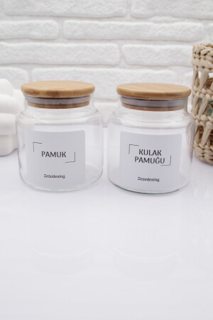 Bambu Kapak Cam Kulak Pamuğu Ve Pamukluk 500ml zeze00056 - 6