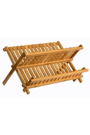 MNZ-Bamboo Folding Plate Rack رف الأطباق HNTBK15 - Home Naturel