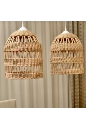 Bambu, Rattan, Hasır Avize, Trend Modern Natural Avize 30x40 (adet Fiyatı) T2508675 - 4