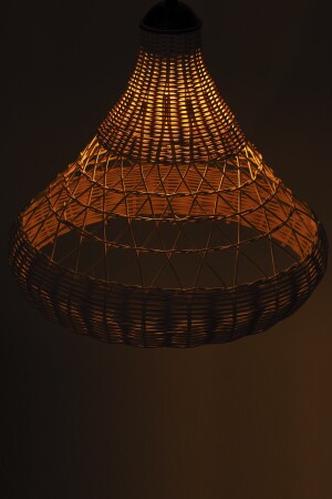 Bambu Rattan Sarkıt Avize: Piramit Model: 37-40cm rattam-128 - 4