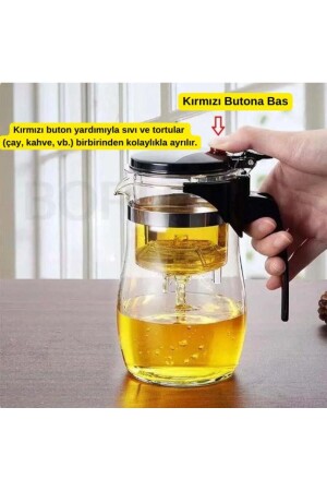 Bambum - Borosilikat French Press Cam Süzgeçli Demlik - Teapot 500 ml - 2