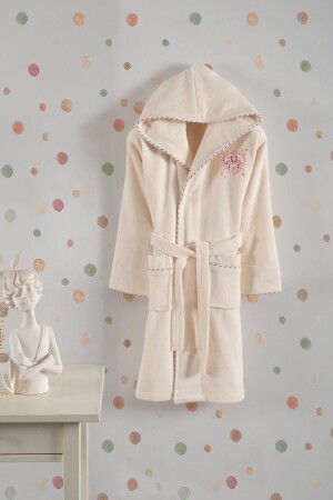 Bambus bestickter Kellnerjungen-Bademantel – Flamingo - Varol