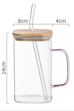 Bambusdeckel mit Griff, hitzebeständig, Thermisil-Glas, Becher, Tasse, Cocktail-Präsentation, Kaffeetasse, 350 ml, LGY-00489 - 6