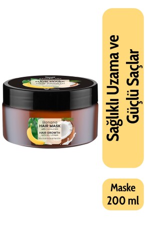 Bananen-Haarmaske mit veganem Keratin für schnelles Wachstum bei langsam wachsendem Haar, 200 ml - 1