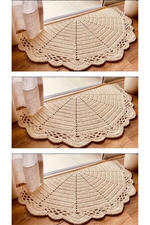 Banyo - Balkon Kapı Önü Yarımay Şeklinde Örgü Kilim Paspas yarımay - AFRALYAHOME