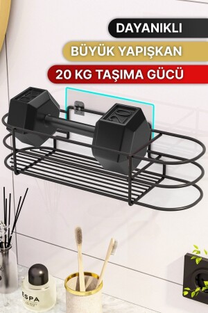 Banyo Aksesuarları Banyo Düzenleyici Yapışkanlı Saç Kurutma Makinesi Fön Makinesi Organizer Raf - 5