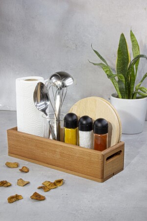 صندوق الخشب متعددة الأغراض و صندوق الخبز و منظمة و كأس الفاكهة و صندوق العشاء و منظمة الحمام - Karçiçeği Home