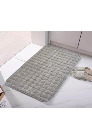 Banyo Paspas Takımı Kaymaz Taban Yumuşak Su Emici Yıkanabilir 2'li Gri (40X50) (50X80) Banyo Halısı TYC00574621842 - 5