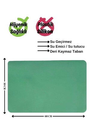 Banyo Paspası Deri Kaymaz Taban Su Geçirmez Su Emici 60*40 cm Abdest Paspası Şık Tasarım 1 Adet - 1