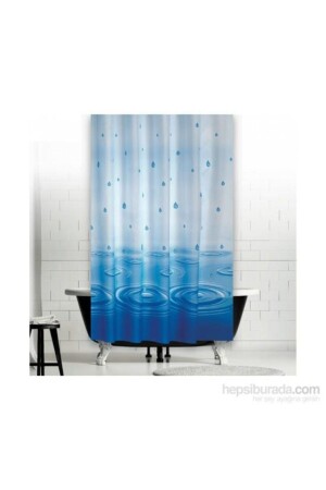 Banyo Perdesi 1x120x200 Tek Kanat Duş Perdesi Halka Hediyeli 5020 Mavi - 1