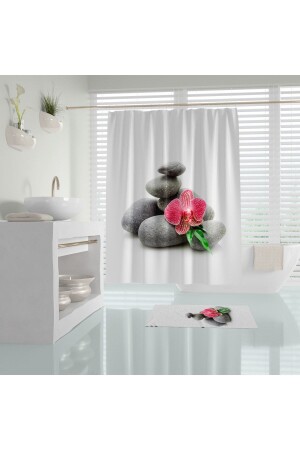 Banyo Perdesi Spa Desen Duş Perdesi Baskılı Polyester Kumaş Banyo Perdeleri 180x200cm - 2