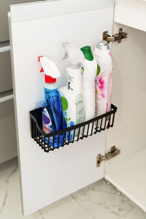 BANYOR selbstklebender Innenschrank-Organizer – 2-teiliger Küchen-/Duschregal-Organizer, Shampoo-Halter – Kunststoff - 5