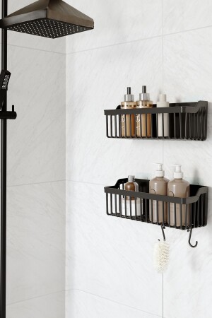 رف حمام التجميع المطبخ - 2 قطعة منظمة حمام المطبخ - رف حمام الاستحمام - حاملة شامبو - Ata Home