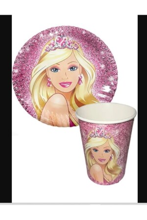 Barbie Desenli Tabak Bardak Seti 8 Li Lüks. - Partantalya