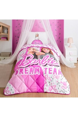 Barbie Dream Team Tek Kişilik Yorgan Seti Uyku Seti Yastık 8682475109390 - 1