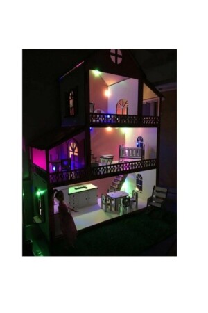 Barbie Holzspielhaus mit LED-Licht Geschenk 001 - 4