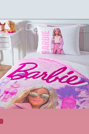 Barbie Pink Power Lisanslı Tek Kişilik Kız Çocuk Uyku Seti 5 Parça %100 Pamuk - 6