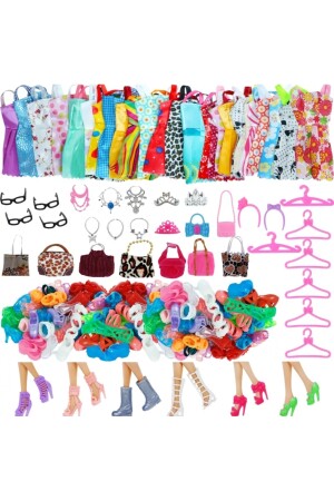 Barbiee Aksesuar Seti Barbi Kıyafet Çanta Ayakkabı Aksesuar Gözlük 42 Parça Barbieset - 2