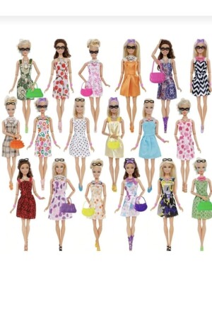 Barbiee Aksesuar Seti Barbi Kıyafet Çanta Ayakkabı Aksesuar Gözlük 42 Parça Barbieset - 3