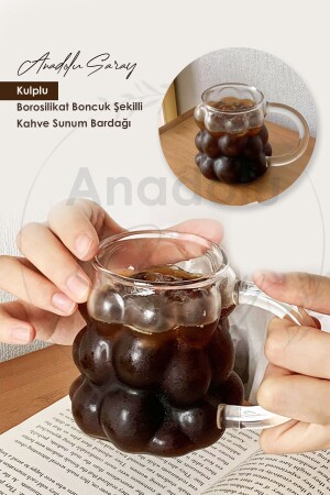 كوب مقاوم للحرارة من بوروسيليكات شكل كوب مع اليدين كوب زجاج - Anadolu Saray Çarşısı