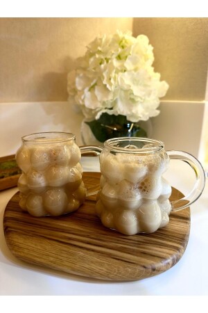 كوب مقاوم للدفء من بوروسيليكات شكل كوب كوب كوب كوب القهوة ومعرض كوب بوروسيليكات - Küçük Ew