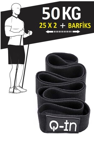 Barfiks 50 Kg Siyah Çift Sert Loop Direnç Bandı - Barfiks Lastiği - 1