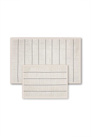 MNZ-Barı علبة حمام القطن الطبيعي من 2 60x100 50x60 سم - Ecru/black Stripped 101.200 01. 202. 13. 01 - Bluenity