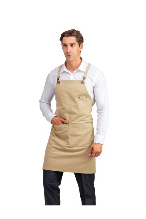 Barista-Schürze zum Aufhängen in Beige mit Doppeltaschen TXDFB591AE7146 - 2