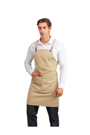 Barista-Schürze zum Aufhängen in Beige mit Doppeltaschen TXDFB591AE7146 - 3