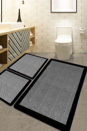 Barley Black 3 Lü Set Banyo Halısı Djt - 1