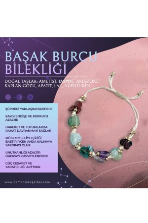 Başak Burcu Doğal Taş Natürel Makrome Bileklik - 1