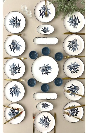 Başak Gri 12 Kişilik 23 Parça Kahvaltı Takımı Kahvaltı Seti - Yiğit Seramik Züccaciye