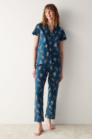 Base Dark bedrucktes Hemd-Pyjama-Set - 1