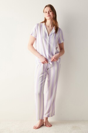 Base Spring Lilafarbenes Hemd-Hose-Pyjama-Set - 1