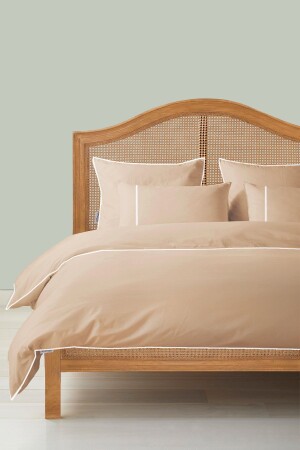 Basic - Sade %100 Pamuklu Ekru Biyeli Otel Serisi Çift Kişilik Toprak Nevresim Takımı RHN3082 - RİTMOHOME