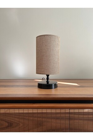 Basic Abajur ( Siyah Gövde Statik Boya - Q14 Cm Silindir Başlık - Jüt Kumaş) Jr1100100 JR1100100 - NAVEMU