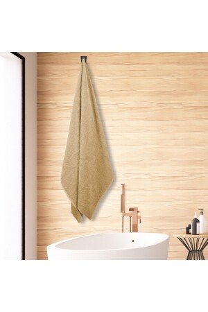 Basic Desensiz Bej Battal Boy Banyo Havlusu %100 Pamuk 90x150 cm. BASICBANYOGRİ90*150 - 4