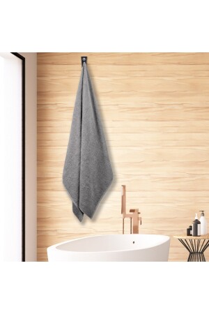 Basic Desensiz Gri Battal Boy Banyo Havlusu %100 Pamuk 90x150 Cm. BASICBANYOGRİ90*150 - 3