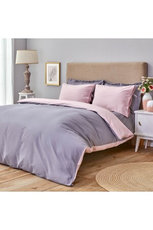 Basic Dusty Rose Dunkelgrauer doppelseitiger Doppelbettbezug (QUILT COVER) 200x220 Pinkcastle 200. 18. 01. 06871 - 5