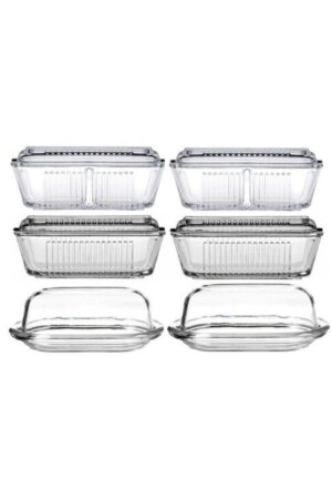 Basic Frigo 6-teiliges Frühstücksbutterschalen-Set aus Glas 98402-97711-1977 - 1